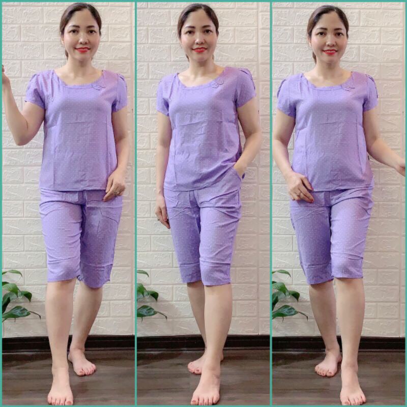 Bộ Lanh Tole Mặc Nhà Ngố Trẻ Có Tay Hàng Đẹp Ahoa