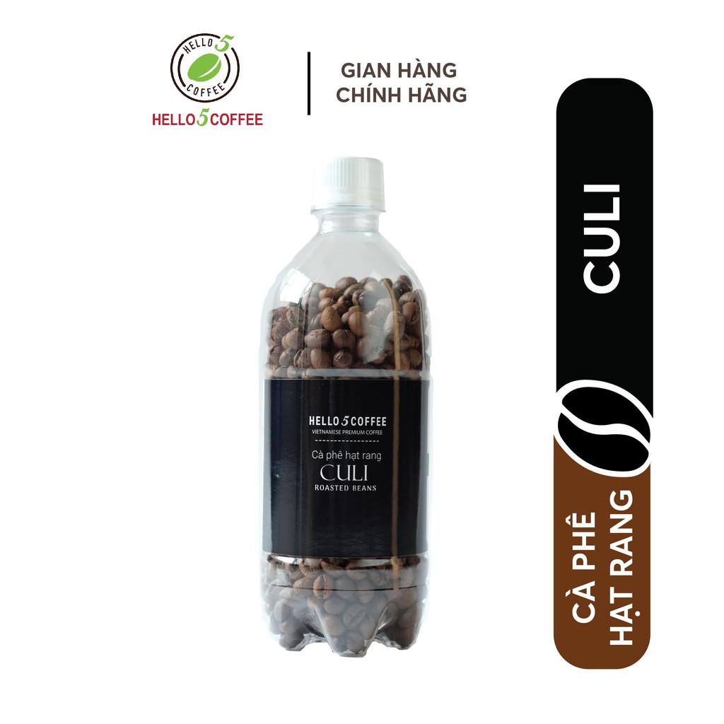 Cafe hạt CULI (PEABERRY) Hello 5 Coffee - Chai 200g