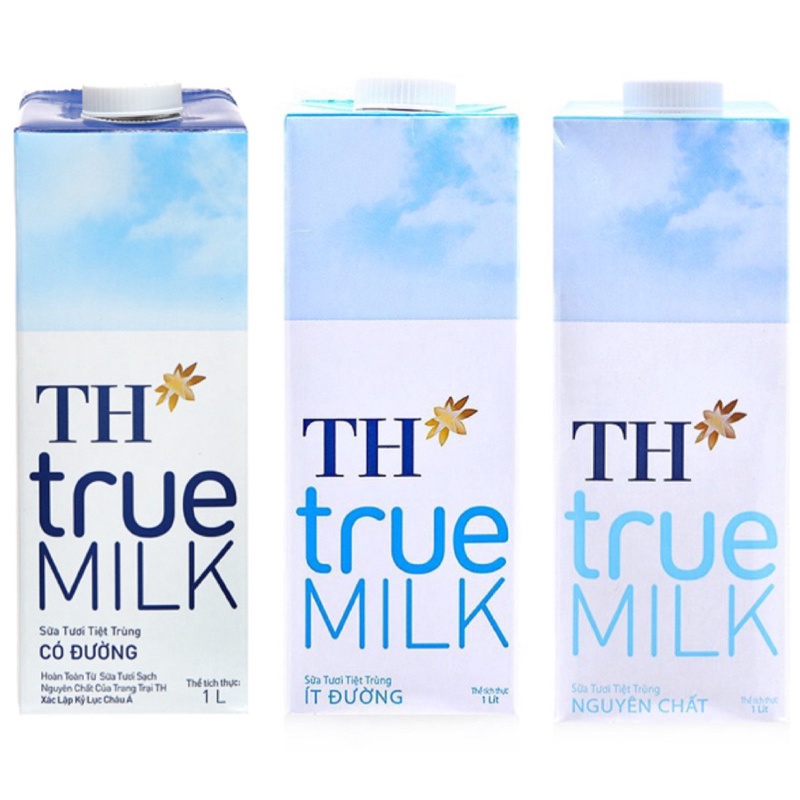 SỮA TƯƠI TIỆT TRÙNG TH TRUE MILK 1L CÓ ĐƯỜNG/ ÍT ĐƯỜNG/ KHÔNG ĐƯỜNG