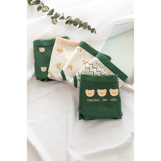 Quần Lót Nữ ❤️ Quần Cotton Nữ Họa Tiết Gấu Xanh Đậm Đáng Yêu Ngộ Nghĩnh MS 288