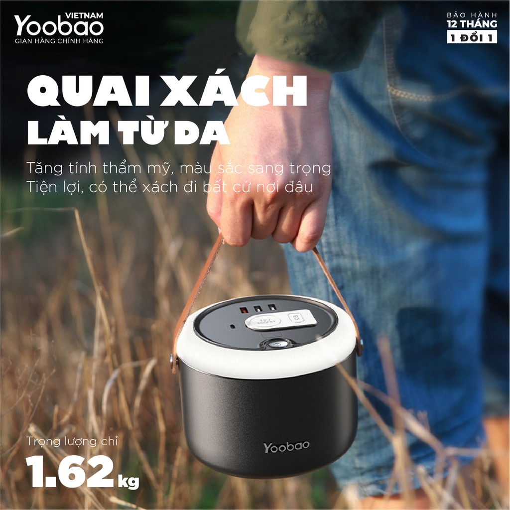 Pin sạc dự phòng 48000mAh Yoobao 150C - Kích nổ ắc quy ô tô - Sạc PD3.0 - Hàng chính hãng - Bảo hành 12 tháng 1 đổi 1