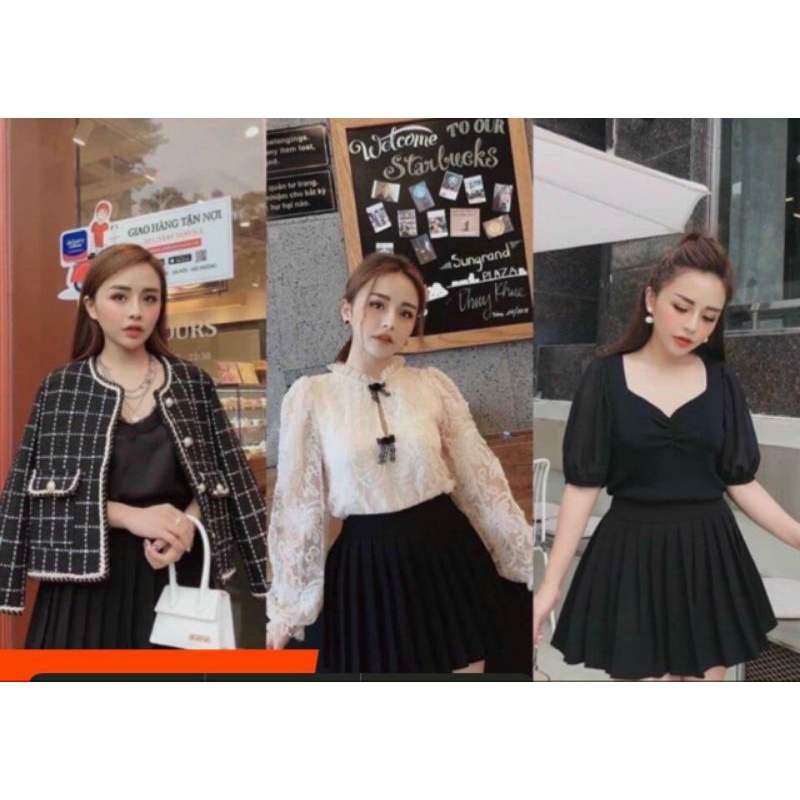 CHÂN VÁY DẬP LY XOÈ ngắn