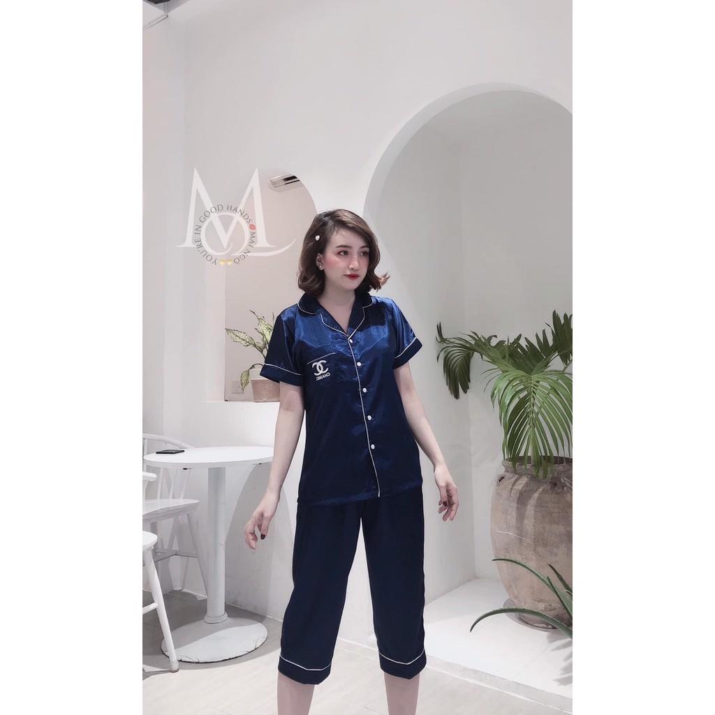 Đồ bộ Pijama Chất Phi Lụa hàng Mai Ngô ( Quần lửng)