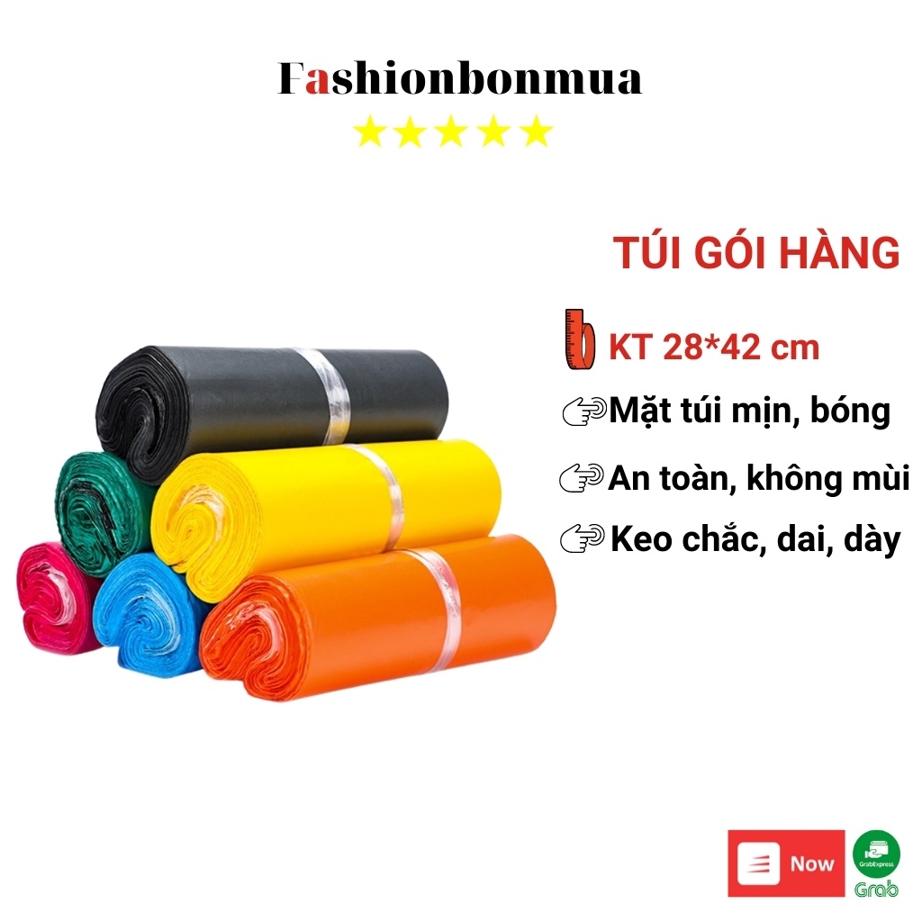 Túi Gói Hàng Túi Gói Hàng Niêm Phong 28x42 FASHIONBONMUA Cuộn 10 Túi Có Keo Dán Bảo Mật Chống Nước