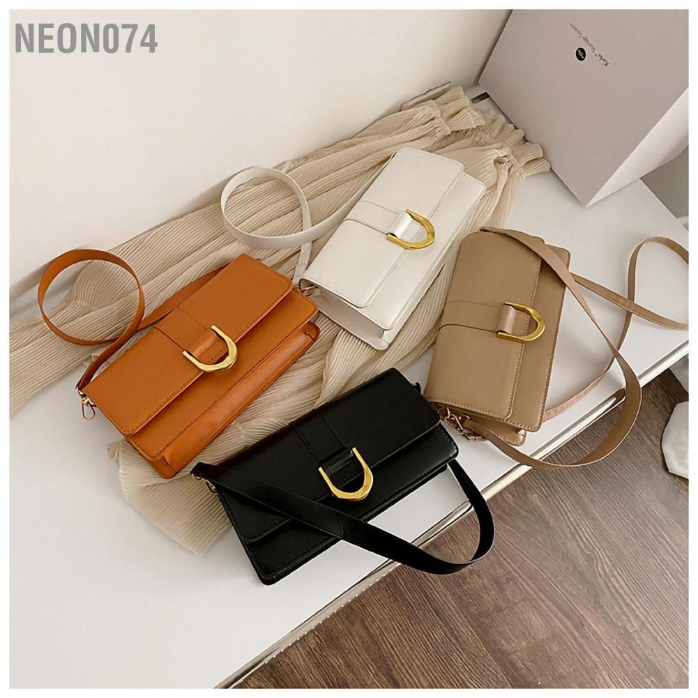 🥭 Neon074 Túi xách nữ đeo vai Thời trang Phong cách Hàn Quốc Dung tích lớn Da PU Polyester da
