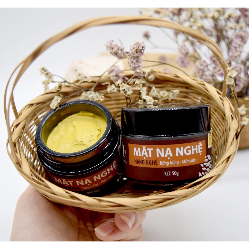 Mặt nạ nghệ tươi WONMOM hủ 50g sạch mụn, mềm mịn da - Liền sẹo, giảm thâm sạm - Kiềm dầu, căng bóng - Se khít chân lông
