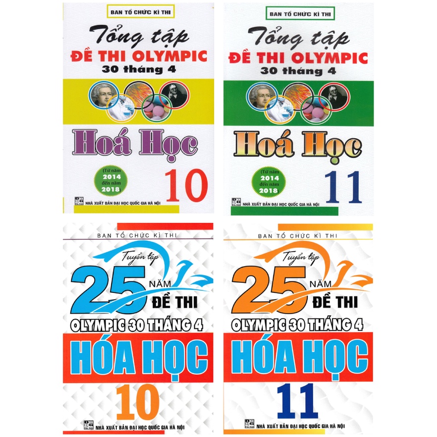 Sách - Combo Tuyển Tập 25 Năm Đề Thi Olympic 30 Tháng 4 + Tổng Tập Đề Thi Olympic 30 Tháng 4 Môn Hoá Học Lớp 10 + 11