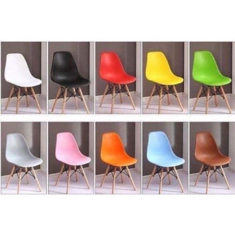 Ghế Eames chân gỗ sồi dành cho văn phòng, cafe