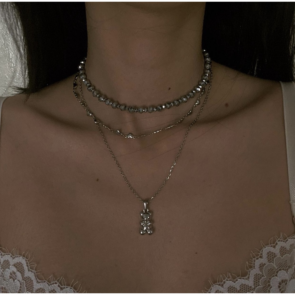 Lily Valentine Choker Set | Set 3 Dây Chuyền Titan Không Gỉ Lấp Lánh