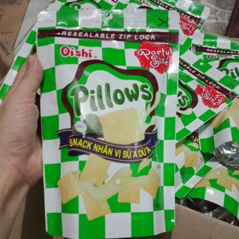 Bánh Snack Nhân Sữa Dừa Oishi Pillows (100g)