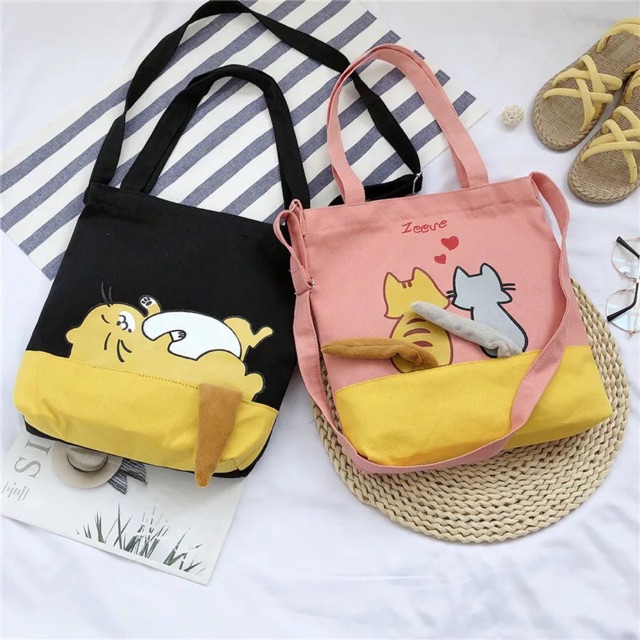 Túi vải mèo cute