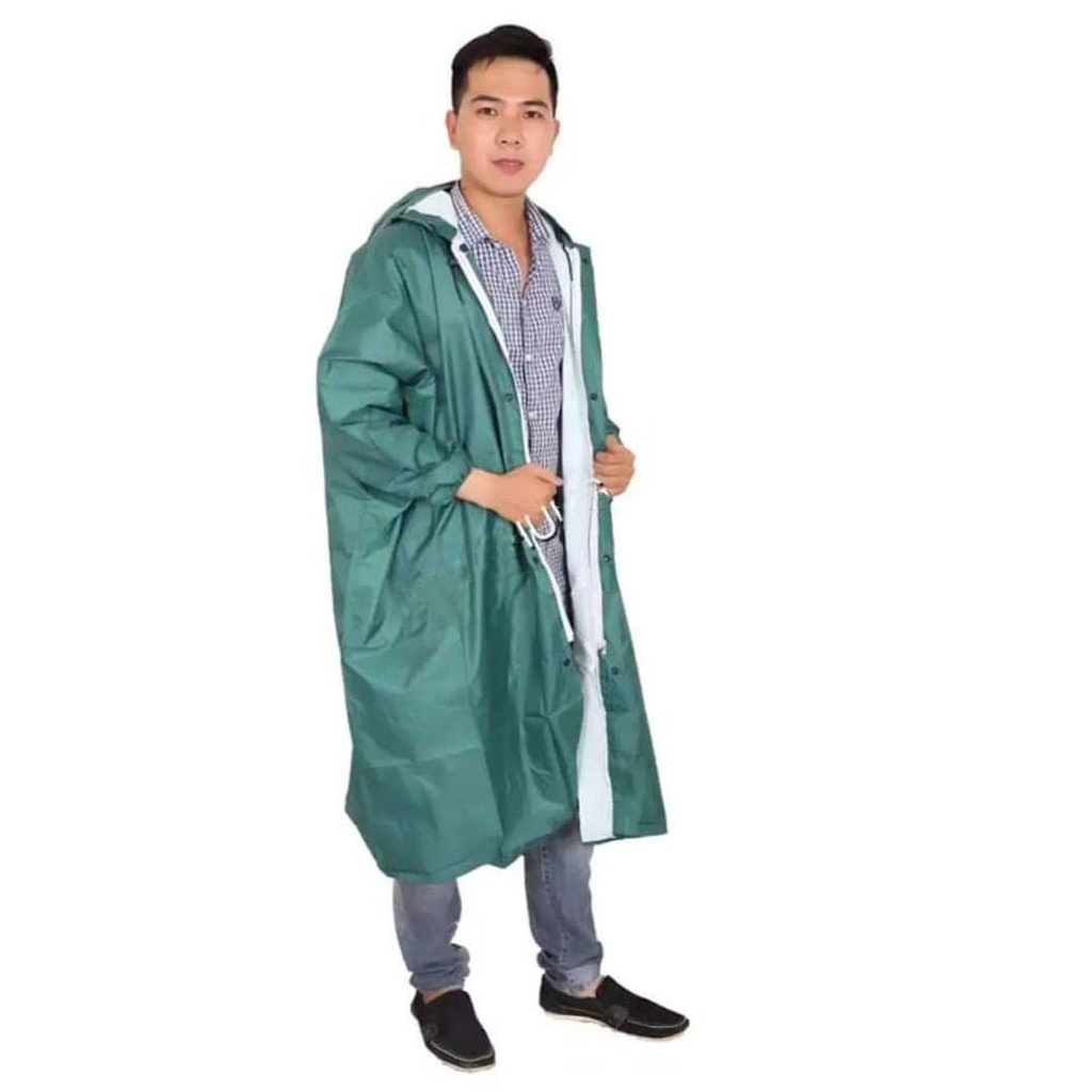 Áo Mưa Một Người Có Dây Kéo Chất Liệu Vải Dù Vẩy Cá Cao Cấp