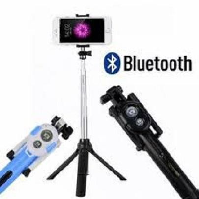 Gậy chụp ảnh Selfie Bluetooth 3 trong 1 kèm chân đế, gậy chụp hình bluetooth 3 chânGậy chụp hình