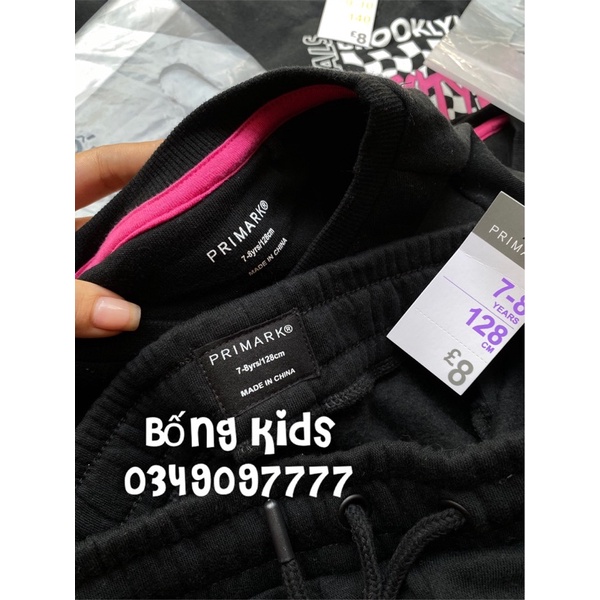 Bộ Nỉ Bé Gái FreeStyle Đen PR