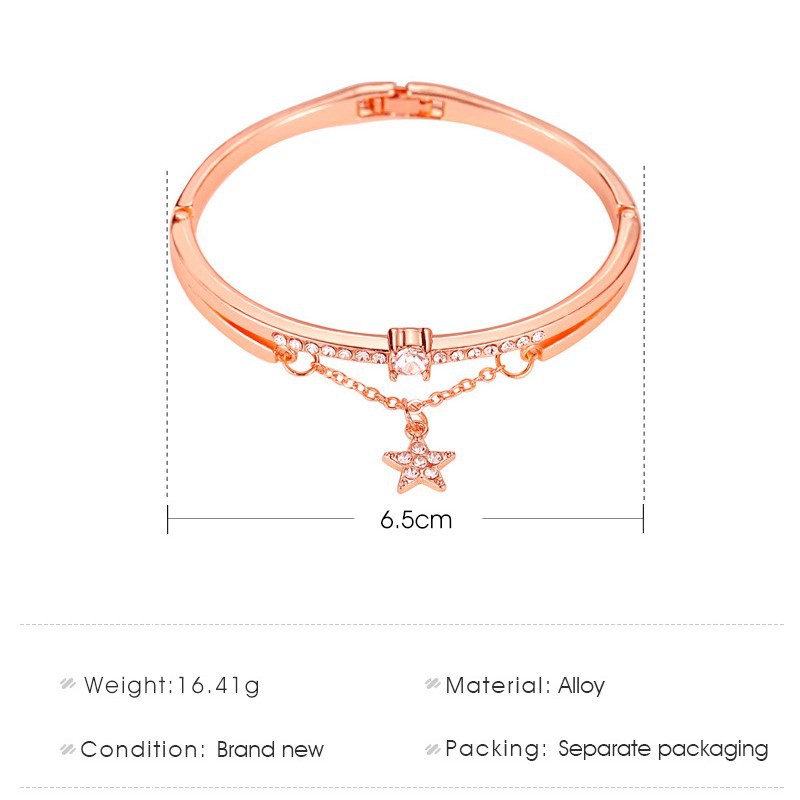 Vòng tay kim loại đính đá phong cách Hàn Quốc cho nữ