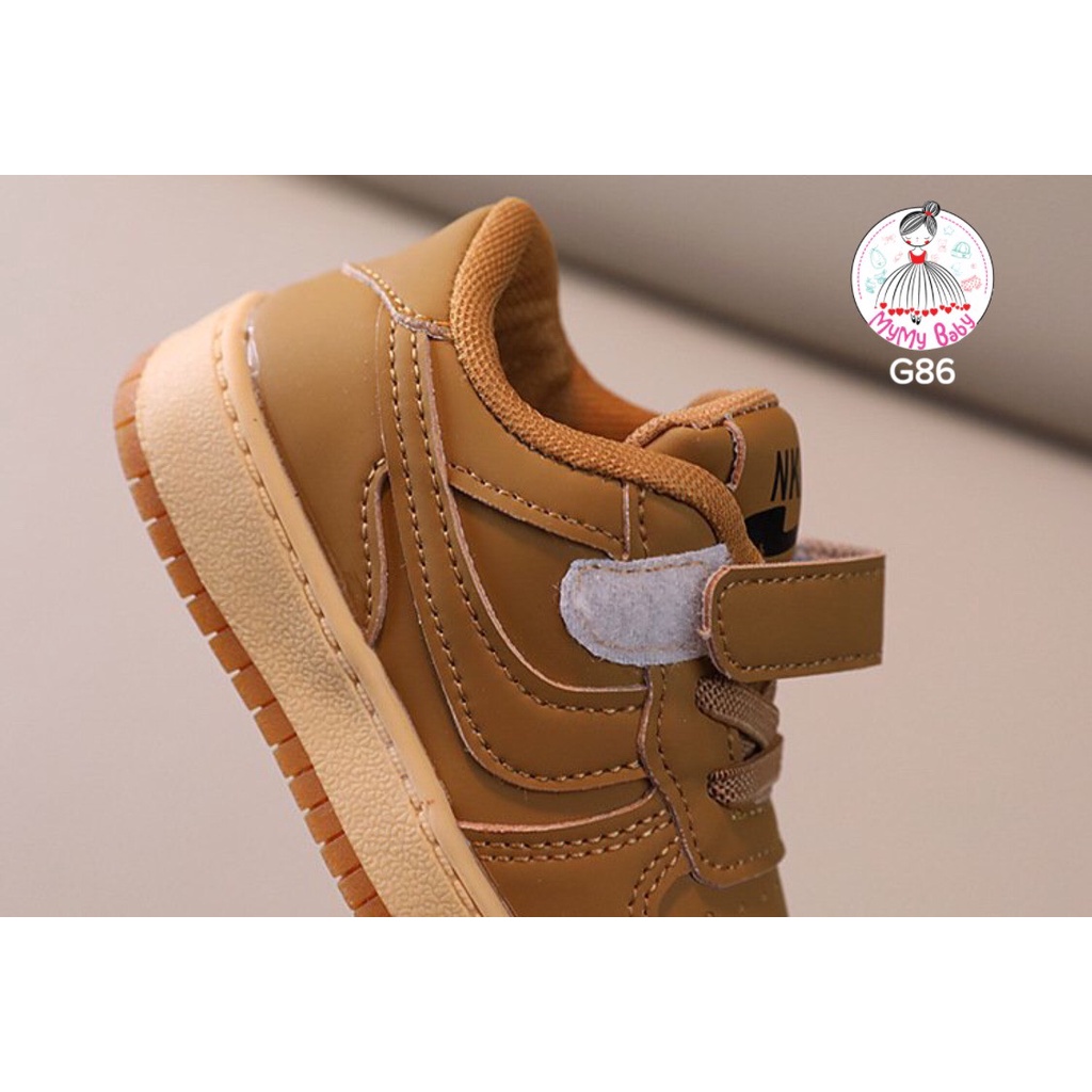 Giày thể thao NI.KE thời trang cho bé có màu trắng và nâu