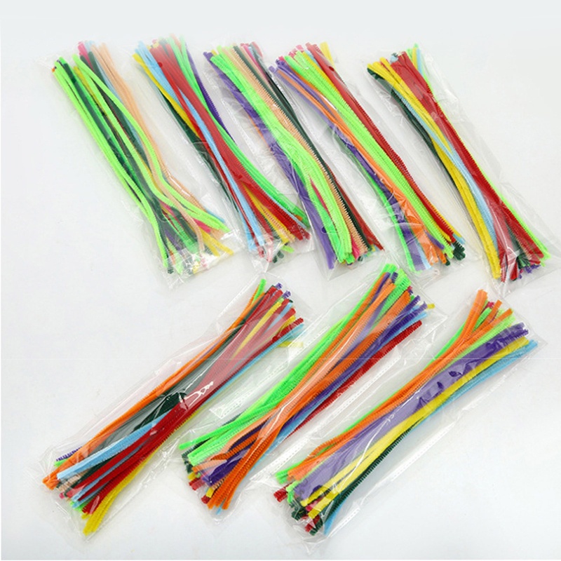 Bộ 100 Miếng Vải Chenille Màu Sắc Trơn Dùng Làm Đồ Thủ Công