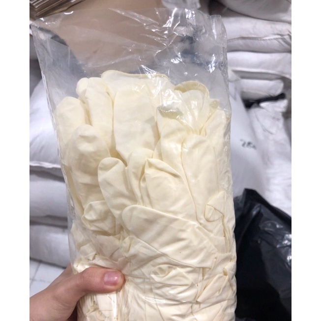bịch 100 chiếc găng tay ( Mega glove ) y tế , màu trắng , có bột và không bột , hàng mới 100%, size xs , S, M,L,XL