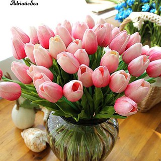 Bó 10 hoa tulip nhân tạo trang trí nội thất độc đáo