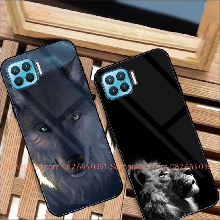 Ốp Lưng OPPO A73 4G / F17 / A93 lưng ép kính cường lực nano chống bể cao cấp hình sư tử, sói, cá siêu đẹp