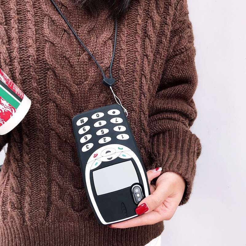 Ốp Điện Thoại Silicon Mềm Chống Sốc Kèm Dây Đeo Phong Cách Retro Cho Nokia