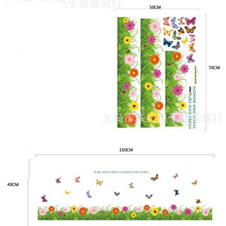 Decal trang trí Hoa Cúc dại cùng Bướm