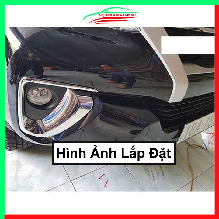 Ốp viền đèn gầm trước Fortuner 2017-2020 mạ Crom chống trầy trang trí làm đẹp xe