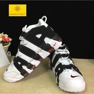 (Full Box) Giày Thể Thao Nike Air More Uptempo Trắng Chữ Đen