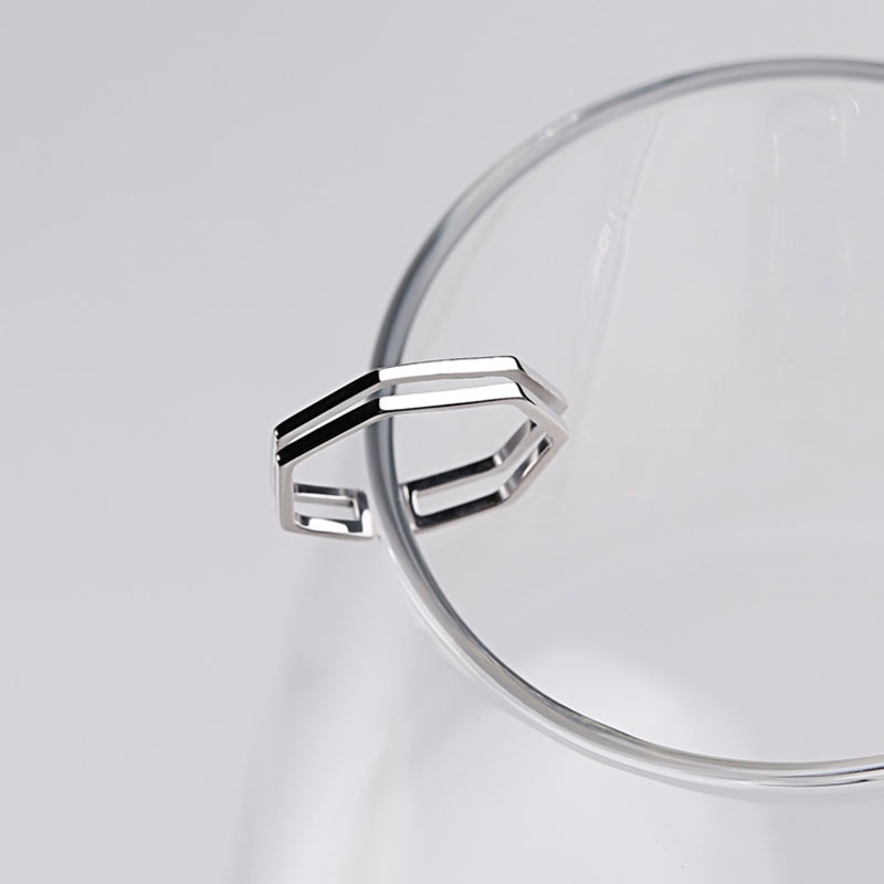 Nhẫn bạc họa tiết hình học nhiều lớp cá tính