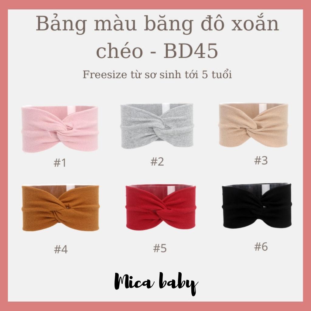 Băng đô len tăm xoắn chéo style hàn quốc đáng yêu cho bé BD45 Mica Baby