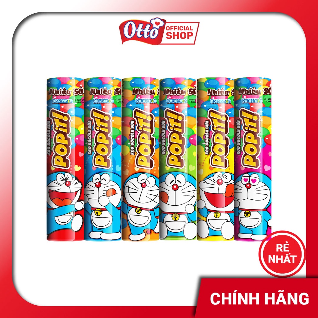 CHÍNH HÃNG Combo 6 Ống Kẹo Popit Doreamon 15g