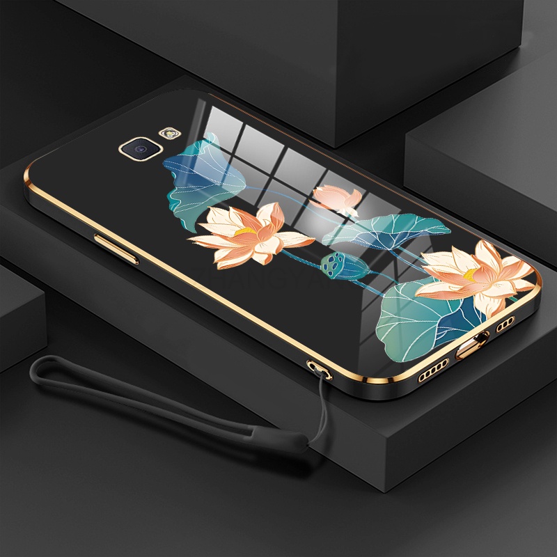 Ốp lưng Samsung J5 prime ốp điện thoại Samsung J5 prime Ốp Điện Thoại TPU Dẻo Mạ Màu Họa Tiết Hoa Sen Sang Trọng