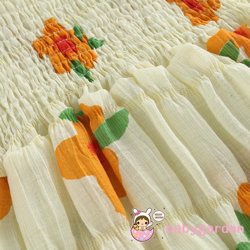 Bộ Áo Liền Quần Hai Dây + Băng Đô Co Giãn In Họa Tiết Hoa Cho Bé Gái 0-24 Tháng Tuổi