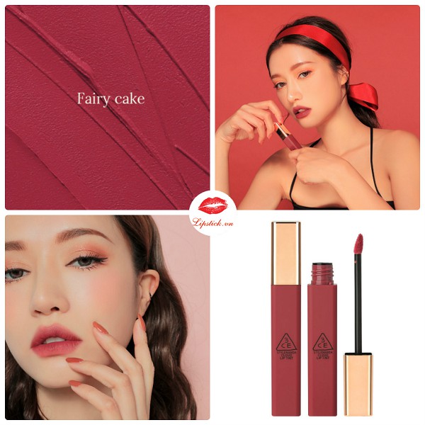 Son Kem 3CE Fairy Cake – Cloud Lip Tint Màu Hồng Đất