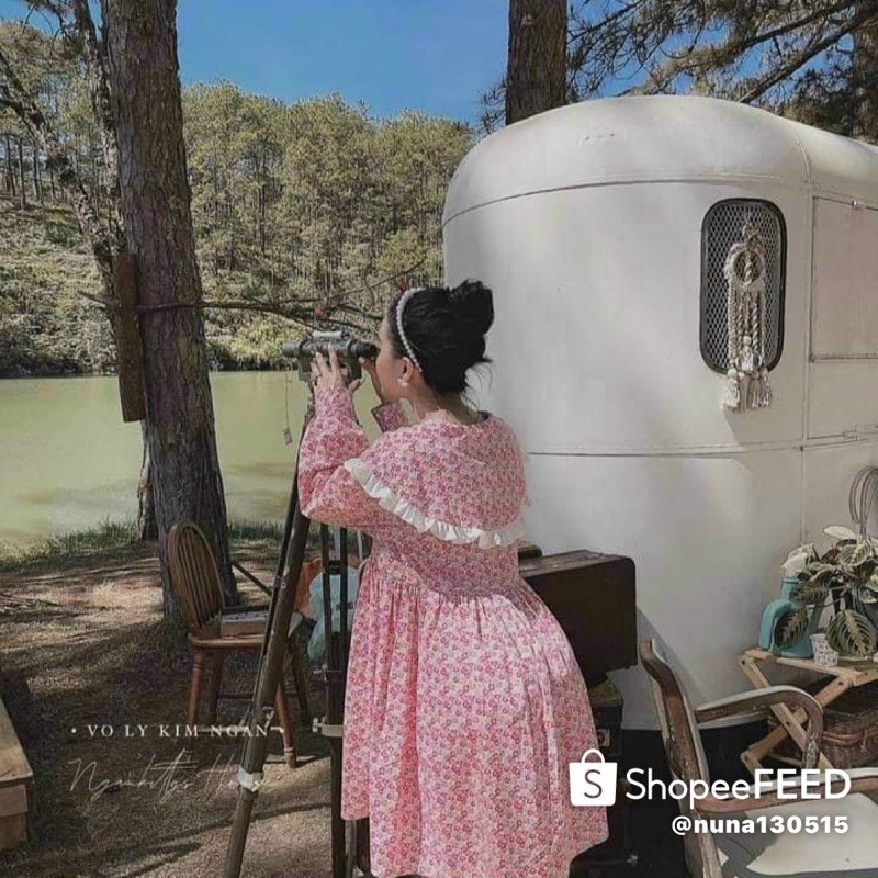 ẢNH THẬT TRẢI SÀN - ĐẦM BBD HOA CỔ V 3M