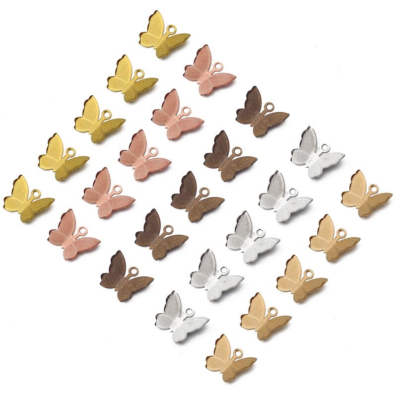 Bộ 50 phụ kiện charm hình bướm dùng làm đồ trang sức