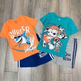 Bộ bé trai chất cotton xuất dư mềm mịn nhiều họa tiết  hình ô tô , siêu nhân cho bé 11- 28kg