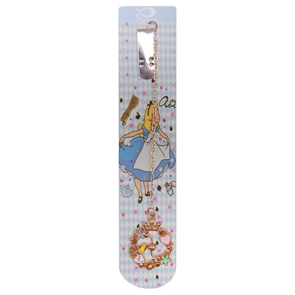 Bookmark Kẹp Sách Kim Loại Phối Charm Hình Alice - Mẫu 2