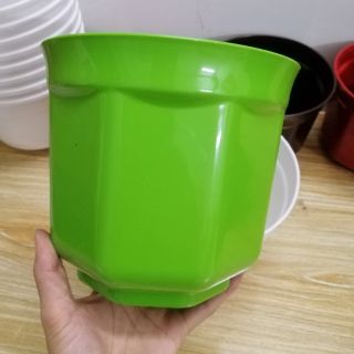 ☘️Chậu nhựa cứng trồng cây nhiều màu, bền, đẹp 18cm trồng hoa và cây cảnh