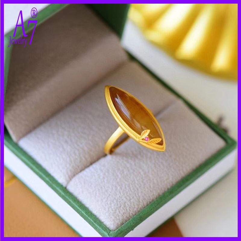 Nhẫn Hở Điều Chỉnh Được Bằng Đá Ngọc Bích Trắng Bạc S925 Phong Cách Cổ Điển Cho Nam Và Nữ