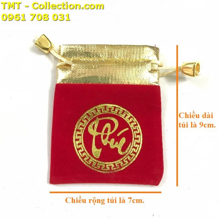 Combo 10 Túi gấm nhung chữ Phúc; Màu đỏ; 9x7cm (Dài x Rộng) - SP005126