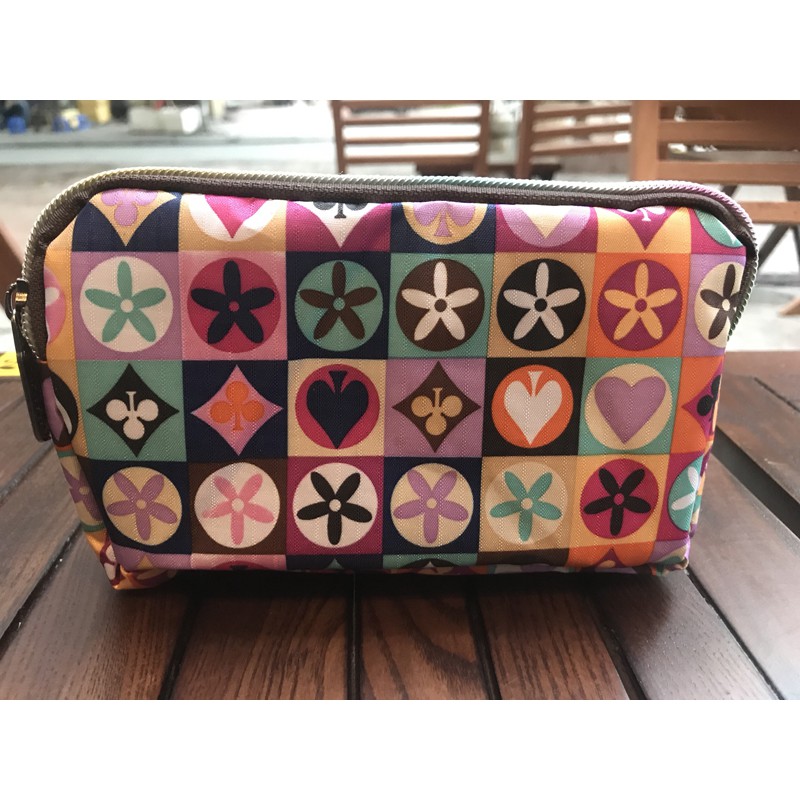 Ví hoa cầm tay 3 ngăn vải bố