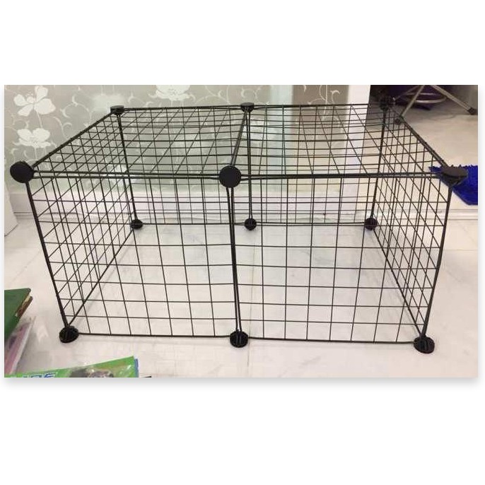 Hanpet- Chuồng ghép quây lưới  70x70x35cm / Chuồng chó mèo lắp ghép từ 8 tấm lưới + 16 chốt / mảnh ghép Quây chó /miếng