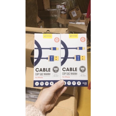 CÁP SẠC TITAN DÂY DÙ CHÍNH HÃNG CHỐNG GẬP GÃY dài 2m!