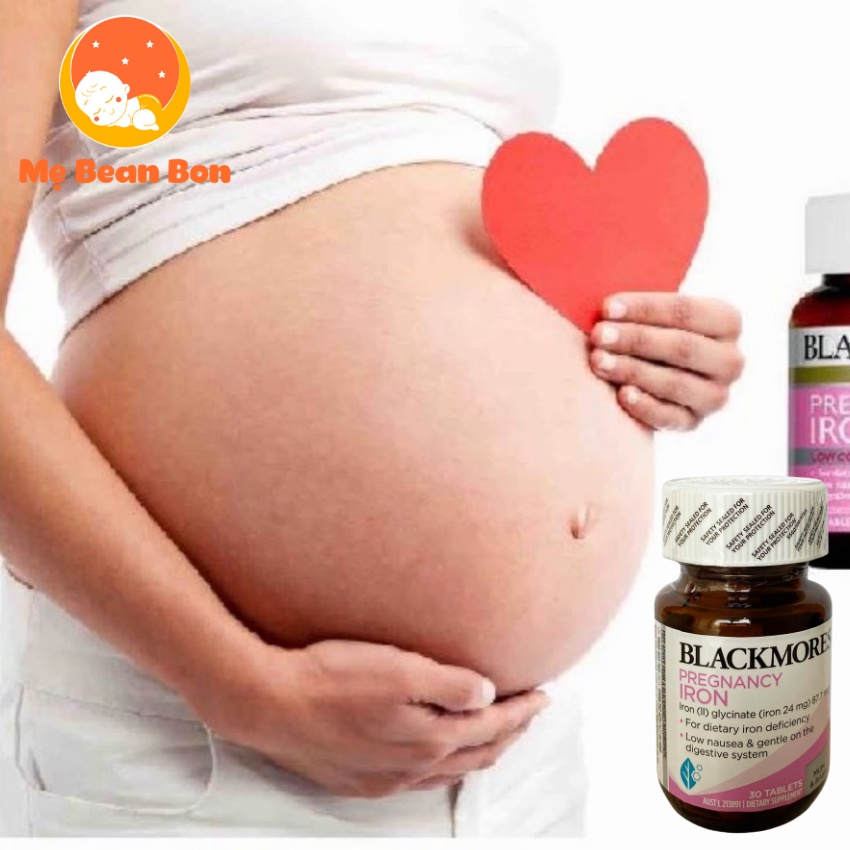 Viên Sắt Cho Bà Bầu Blackmores Pregnancy Iron của Úc 30 viên phòng Ngừa Thiếu Máu Không Gây Táo Bón tốt cho mẹ và bé
