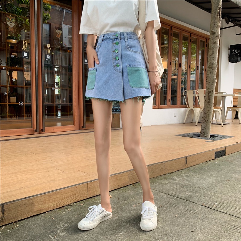 Quần Short Jean Chữ A Lưng Cao Plus Size Cho Nữ