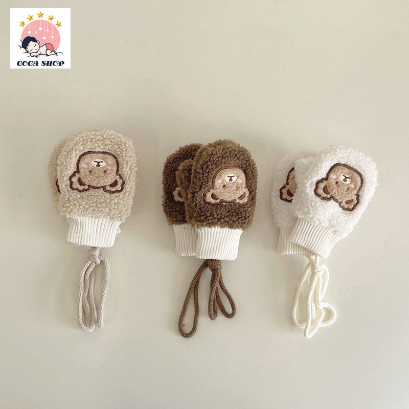 Găng tay gấu 3 màu cho bé yêu