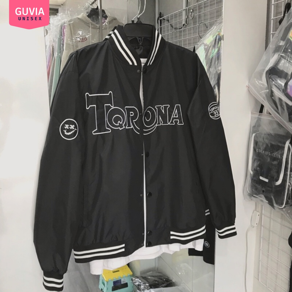 Áo khoác Dù Bomber TQRONA Unisex From Rộng Ulzzang Nam Nữ Guvia Bomber Jacket