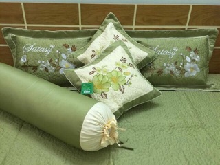 Set Chăn Ga Cưới 7 Món Satin Cao Cấp