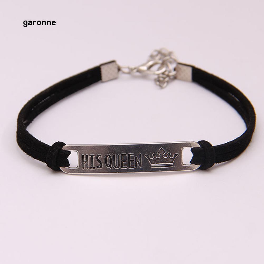 Vòng Đeo Tay Khắc Chữ His Queen / Her King Lãng Mạn Cho Các Cặp Đôi